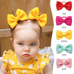 Elastici per capelli <span class=keywords><strong>con</strong></span> fiocchi per neonati, elastici piccoli per coda di cavallo per bambine, accessori per capelli per neonati - Product Image 2