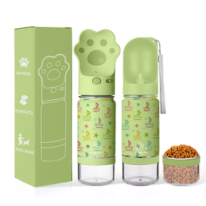 2 في 1 14 أونصة 18 أونصة زجاجة مياه مضادة للتسرب مصنوعة من الستانليس ستيل للسفر للأماكن الخارجية مزودة بأوعية قابلة للفصل ومواد لإطعام الحيوانات الأليفة - Product Image 5