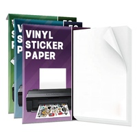 Feuilles de papier transparent mat brillant en plastique A4, autocollant vinyle transparent imperméable imprimable pour imprimante jet d'encre