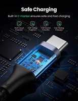 Kabel pengisi daya Usb C ke Usb C, 100w kabel pengisi daya Tipe C Pd cepat 5a kabel 480mbps