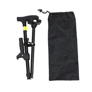 Bâton de marche télescopique en alliage d'aluminium 75 cm, réglable, antidérapant, avec lumière LED pour la randonnée - Product Image 2