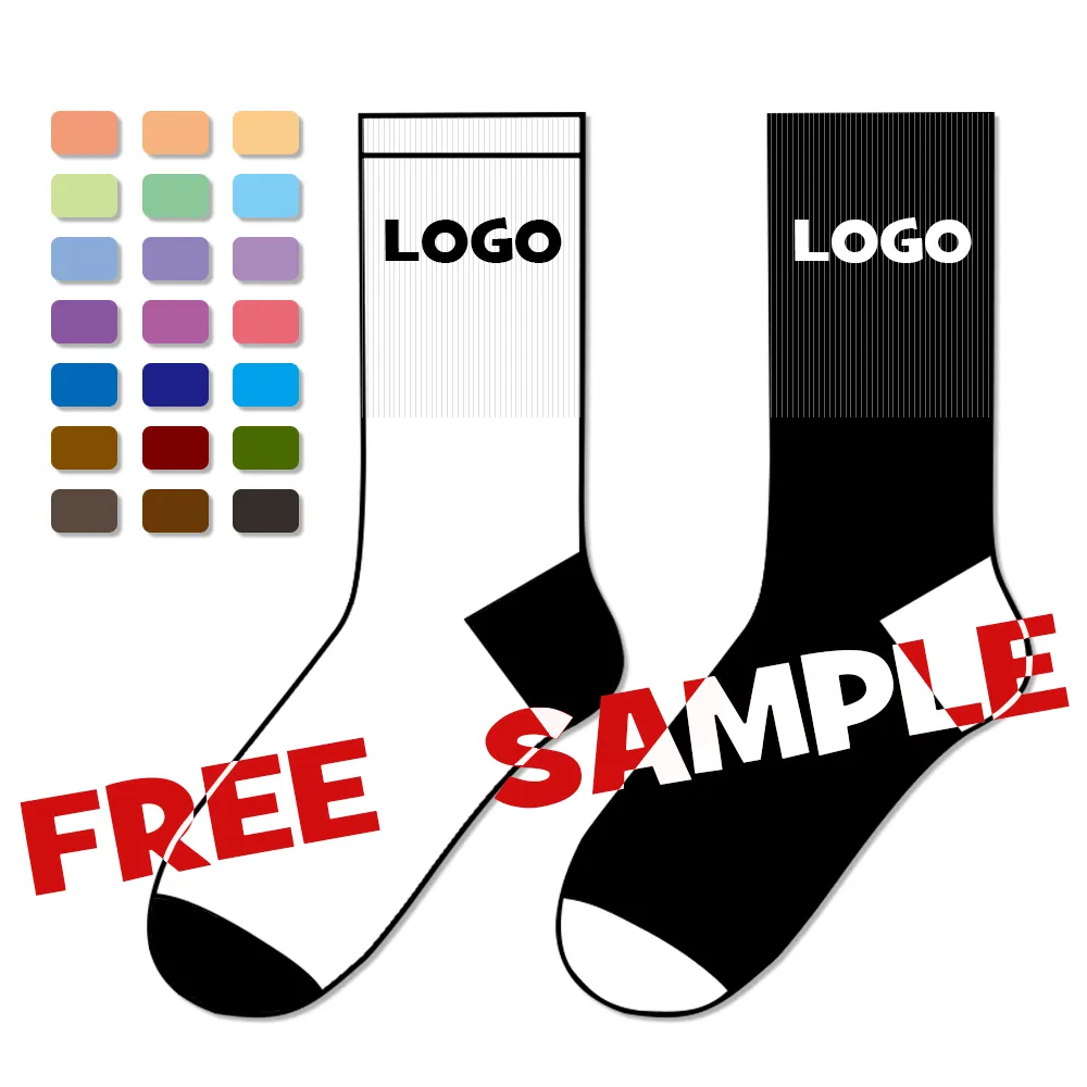 Бесплатный образец, высококачественные хлопковые бамбуковые зимние белые носки унисекс, жаккардовые спортивные носки с логотипом на заказ