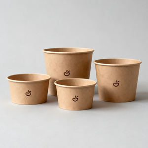 Ciotola per Insalata Usa e Getta Ecologica 16oz 22oz 28oz in Carta con Coperchio Goffrato Antigoccia Antigrasso Adatta al Microonde per Porridge - Product Image 1