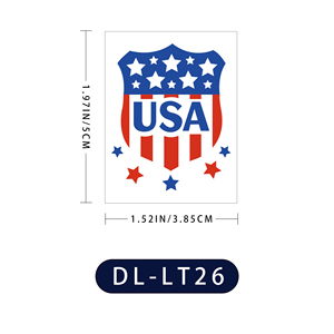 Adesivi per Tatuaggi Temporanei USA 250 Anni, Bandiera Americana e Stelle, per Festa dell'Indipendenza e Cosplay - Product Image 2