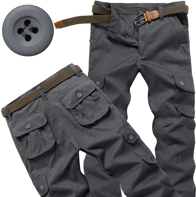 Mens Cargo Work Pants Outdoor Jogging Hiking Casual Pants Trousers