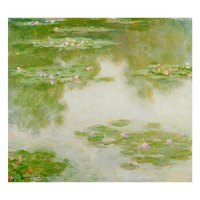 Peinture à l'huile abstraite de nénuphars, célèbre dans le monde entier, peinte à la main, style rétro nostalgique, art décoratif pour salon, entrée, mur