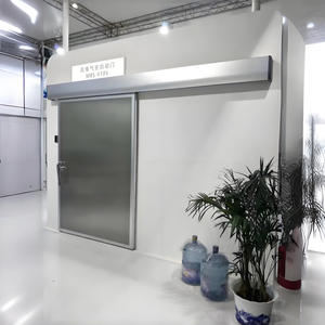 ประตูบานเลื่อนกันรังสีเอกซ์แบบมีมอเตอร์ ผลิตจากสแตนเลสหนา 2 มม. พร้อมแผ่นตะกั่วป้องกันรังสี สำหรับห้องสแกน CT ในโรงพยาบาล - Product Image 3