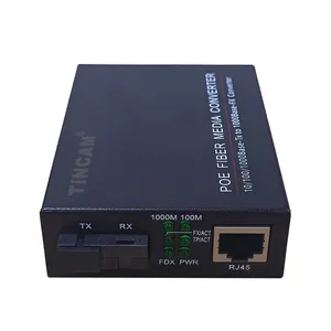 Convertitore Mini Media TiNCAM PoE 20/40/60/80/100/120km convertitore Smart POE 1 * porta fibra + 1 * SC porta fibra Ethernet WDM