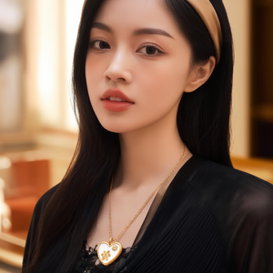 สร้อยคอจี้รูปหัวใจ สแตนเลส 316L ชุบทอง PVD ลายดอกไม้เคลือบเงา เครื่องประดับแฟชั่น - Product Image 3
