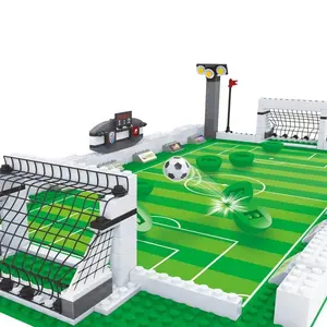 DIY Creative Your Own Football Fields With Small Soccer Figures 401pcs Building Blocks Sets Best Holiday Gift For Kids