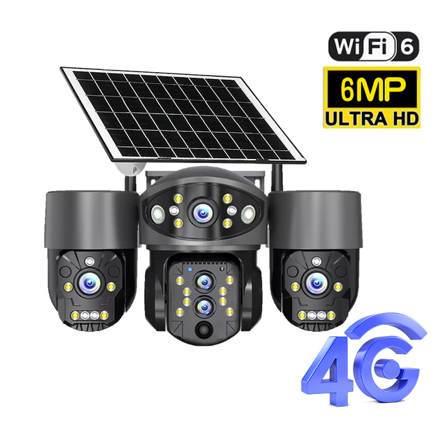 Solar Powered 4G Security Camera Weather Resistant AI Tracking Motion Alert for Villa Protection Wireless Outdoor Wifi Camera