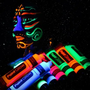 Professional Makeup Stage Clubbing Black Light Neon White UV Color 10ml Set Painting Glow In The Dark Face Paint Kit For Kid