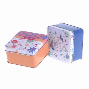 Custom Wholesale Square Metal Tea Tin Box Packaging Loose Tea Caddy Tin Storage Rectangular Airtight Coffee Bean Tin Container