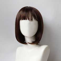 Peluca de cabello humano brasileño 100% para mujer, accesorio de moda para fiesta con flequillo alto, estilo de cabello corto disponible en varios colores - Product Image 1
