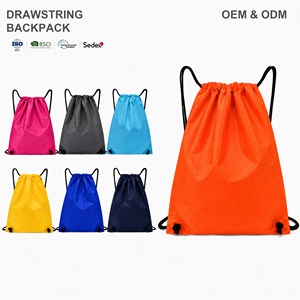 Sports Cinch Bag Custom Logo Drawstring Backpack Durable Water Resistant Polyester String Bag for Fitness Gym <b>Swimming</b> and Trips - Product Image 1