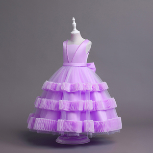 Abito da Sposa in Stile Occidentale alla Moda per Ragazze, Vestito da Festa per Bambine con Gonna Soffice, Abito Giallo con Fiori per Ragazze di 10 Anni - Product Image 5