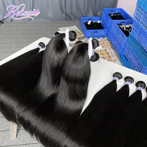 Italian Straight Wave Human Hair 3 Bundles With Closure,No Weft Bulk Raw Human Hair Bundles With Closure Wholesale Cheap Prices