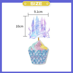 Mermaid serie per bambini decorazione torta di compleanno Plugin a sorpresa etichetta da tavola per feste stoviglie e decorazioni - Product Image 5