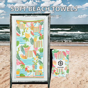 <b>Oversized</b> Soft Microfiber <b>Beach</b> Pool <b>Towels</b> Quick Dry Sand-Free Custom Logo Printed Tropical Travel-friendly Mesh Bag for - Product Image 2