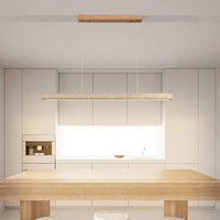Lampe suspendue LED nordique Wabi-sabi pour salle à manger, table de bar, en travertin naturel et bois, design de suspension Rolde, lustre linéaire
