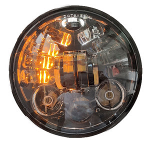 Intermitente LED DRL para motocicleta, faro delantero negro con ámbar, 5,75 pulgadas, blanco - Product Image 3
