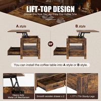 Table basse moderne réglable avec plateau relevable, multifonctionnelle, extensible, en bois, pour la maison, meubles de salon