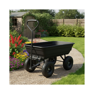 รถเข็นสวนแบบพับได้สำหรับงานหนัก รุ่นขายดีที่สุด พร้อมกลไกการเทที่ได้รับสิทธิบัตร สำหรับขนย้ายวัสดุปุ๋ยหมักและฟืน-รุ่น GARPYC000 - Product Image 1
