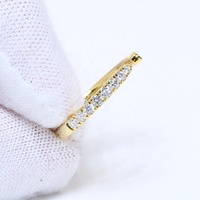 Bague en or jaune 14 carats avec diamant de laboratoire, peut être portée avec une bague principale