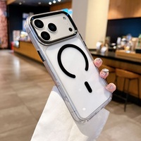 Funda Magnética Transparente Rígida Antigolpes para iPhone 18 17 16e 15 14 13 12 11 Pro Max S26 Ultra S25 Plus, Compatible con Carga Inalámbrica