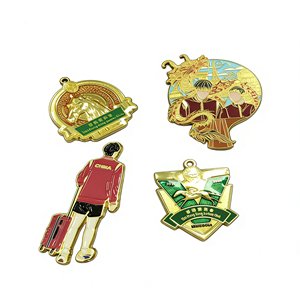 Insignias de Metal Esmaltadas de Alta Calidad, Chapadas en Oro, con Logotipo Personalizado, Serigrafía, para Decoración de Camisetas de Moda - Product Image 3