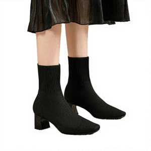 Sexy Slimming High Heel Knitted <b>Sock</b> for Women Plus Size Elegant Pointed Toe Breathable Slim <b>Boots</b> Rubber Outsole New - Product Image 3