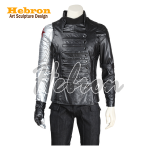 Costume de cosplay personnalisable complet de Bucky le <span class=keywords><strong>Soldat</strong></span> <span class=keywords><strong>d</strong></span>'<span class=keywords><strong>Hiver</strong></span> du film Marvel, en cuir PU, denim et toile, pour hommes # 39;s Personnel - Product Image 5