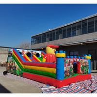 Grand château gonflable, Trampoline, terrain de jeu gonflable, Combo de dessin animé gonflable avec glissière pour les fêtes