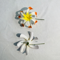 Pique à cheveux en mousse EVA artificielle Plumeria à 7 pétales en spirale dégradée, bâtonnet à cheveux Frangipani hawaïen, accessoire capillaire floral tropical