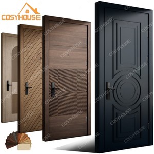 Modern Solid Wood Interior Door Shaker Panel Prehung with Sound Insulation for Bedroom Bathroom Apartment Hotel Villa - Product Image 1