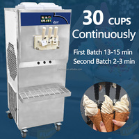Mvckyi Máquina Combinada Automática al por Mayor para Granizados, 3 Sabores, para Yogur, Sundae y Bebidas Congeladas Suaves, para Dispensación de Snacks