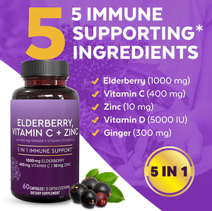 Oem nhãn hiệu riêng Cơm cháy vitamin C + Kẽm với 300mg gừng + Vitamin D3 5000 IU hỗ trợ sức khỏe miễn dịch + Chức năng và thúc đẩy - Product Image 3