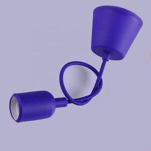 Lampe suspendue moderne et Simple en silicone, avec rose au <span class=keywords><strong>plafond</strong></span> en plastique, cordon électrique et tissu coloré, douille de lampe E27 - Product Image 1