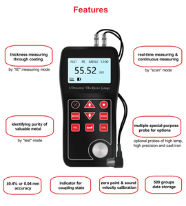 Misuratore di spessore del materiale attraverso il misuratore di spessore ad ultrasuoni in vetro e plastica del rivestimento - Product Image 5