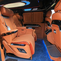Kit de conversion complet de l'intérieur du Dingkong Vito W447, sièges capitaine en cuir beige, plafond étoilé, lit de repos arrière |   Personnalisation OEM