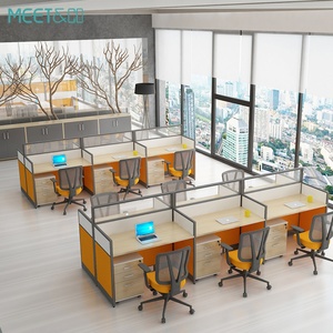 Wholesale Customizable 6 Seater Staff <b>Work</b> Desk 6 Person L Shaped <b>Tables</b> Modern Office Workstation for 4 People - Product Image 2