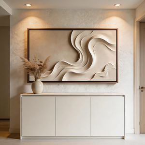 <span class=keywords><strong>Arte</strong></span> Murale Astratta Moderna in Stile Wabi Sabi Minimalista, Dipinto 3D Testurizzato Fatto a Mano su Misura per Soggiorno - Product Image 1