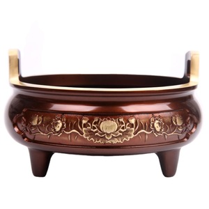 Quemador de incienso grande de bronce, estilo Xuande, de tres patas, con forma de loto y doble orejeta, estilo antiguo, cobre puro - Product Image 5