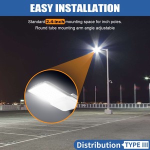 Éclairage de parking extérieur étanche IP65, lampadaire de rue, éclairage routier 100W 150W 200W, lampes LED de type shoebox - Product Image 4