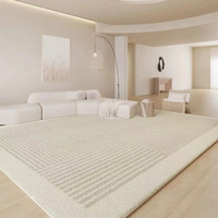 Tapis moderne géométrique douillet en fausse fourrure de cachemire pour salon, chambre à coucher, maison – Tapis de sol durable et doux pour la peau à poils bouclés
