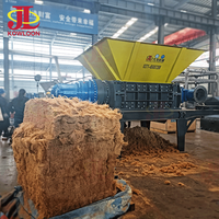 Merk Motoren Lege Fruitbos Grasstro Shredder Dubbele As Kokosnoot Shell Crusher Machine