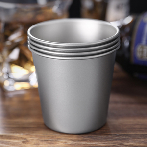 Mug à bière, café ou lait GETWICK Ta8775 en titane pur à paroi simple, léger, 200 ml, design moderne, pour le camping en plein air - Product Image 2