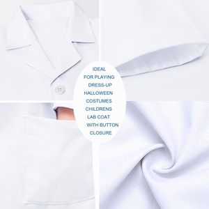 Camice da Laboratorio Bianco per Bambini, Costume da Chirurgo, Dottore, Scienziato, <span class=keywords><strong>Logo</strong></span> Personalizzabile, Traspirante - Product Image 6