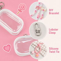 Sac de rangement transparent en PVC pour poupées avec fermeture éclair, idéal pour les collectionneurs de jouets et les kits de fabrication de bracelets