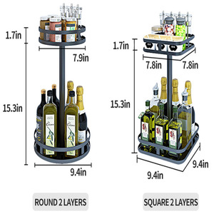 360 Degree Rotation 2 Tier Lazy Susan Freestanding Kitchen Organizer Storage Rack